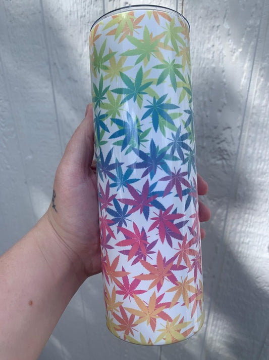 Rainbow Leaves, Steel Tumbler